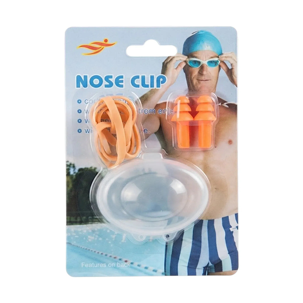 Swimming Nose Clip & Ear Plugs Set BJ002 – Silicone | Blue & Orange | Storage Case | Pool Training | Qilang