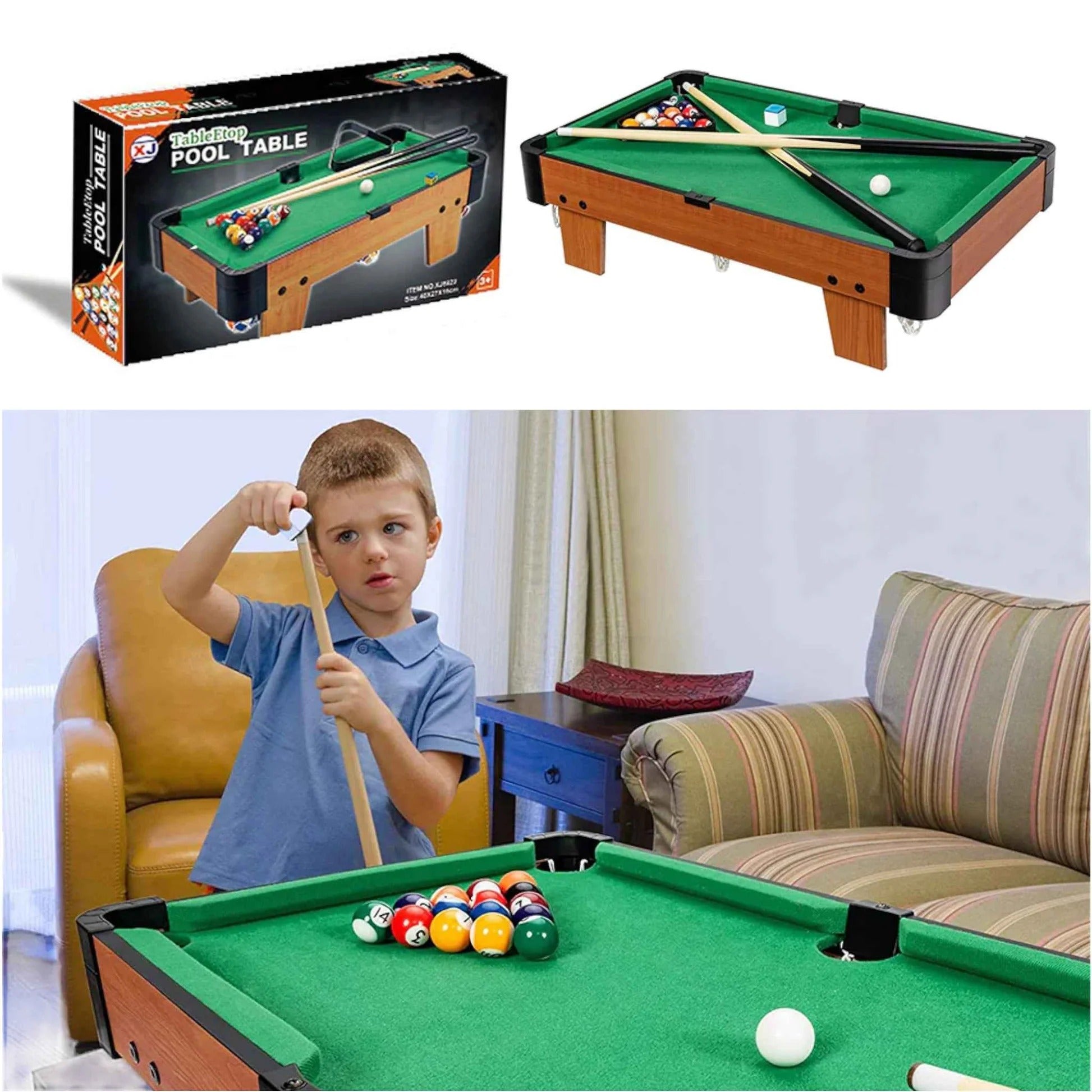 Tabletop Pool Table – Mini Billiards Game Set
