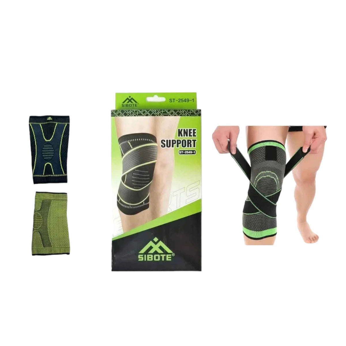 Sibote Knee Support ST-2549-1 – Compression Brace | Cross Strap Wrap | Patella Support | Breathable Knit | Sports Pain Relief