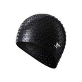 HoTik black silicone bubble swimming cap with textured non-slip pattern