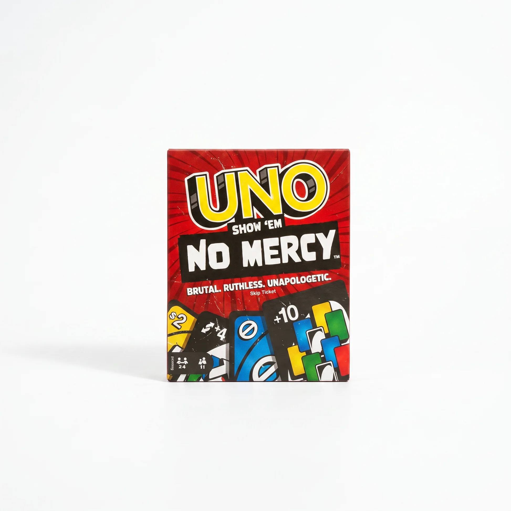 UNO Show Em No Mercy box - Brutal Ruthless Unapologetic card game by Mattel