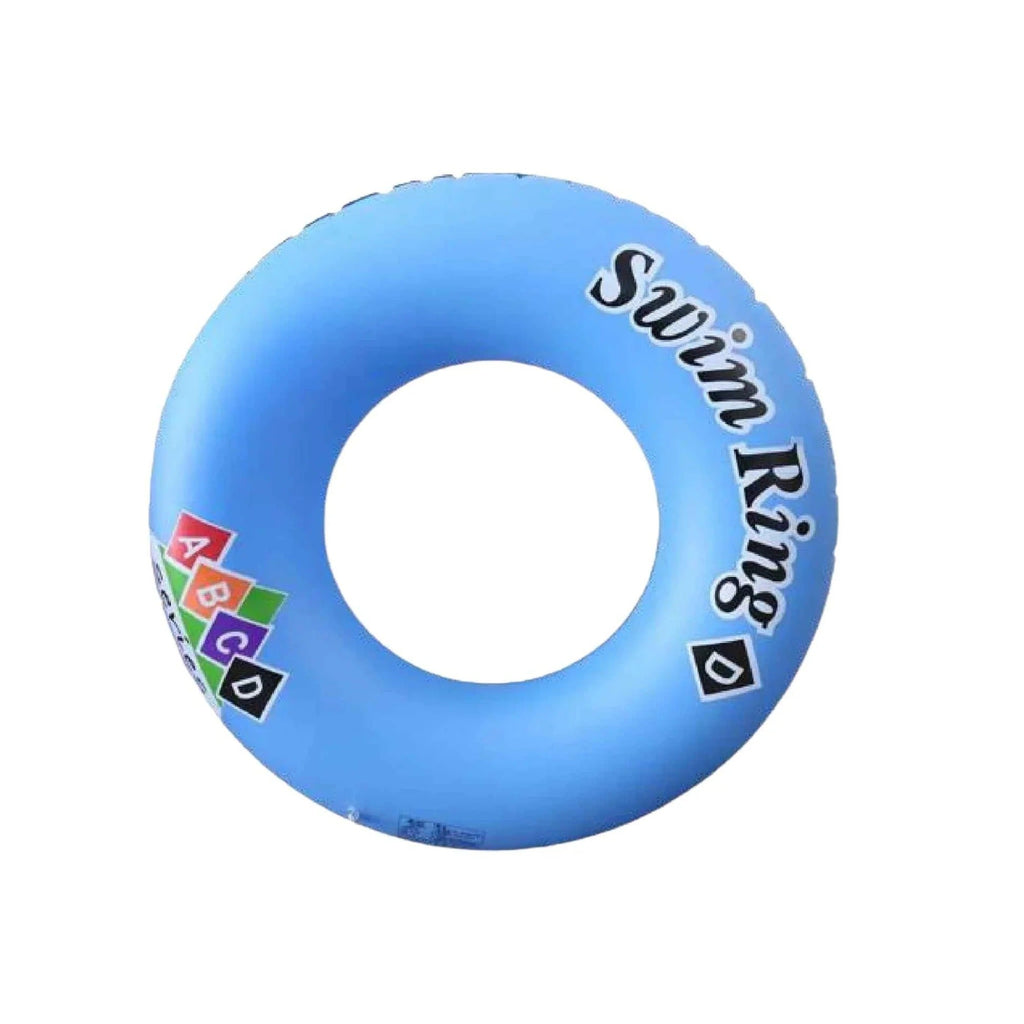 Blue inflatable swim ring - Pool School Step D with ABC learning print