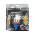 Wilson Synthetic Gut 16 Extreme tennis string natural gold color in clear packaging showing Wilson W logo and Traditional Feel branding