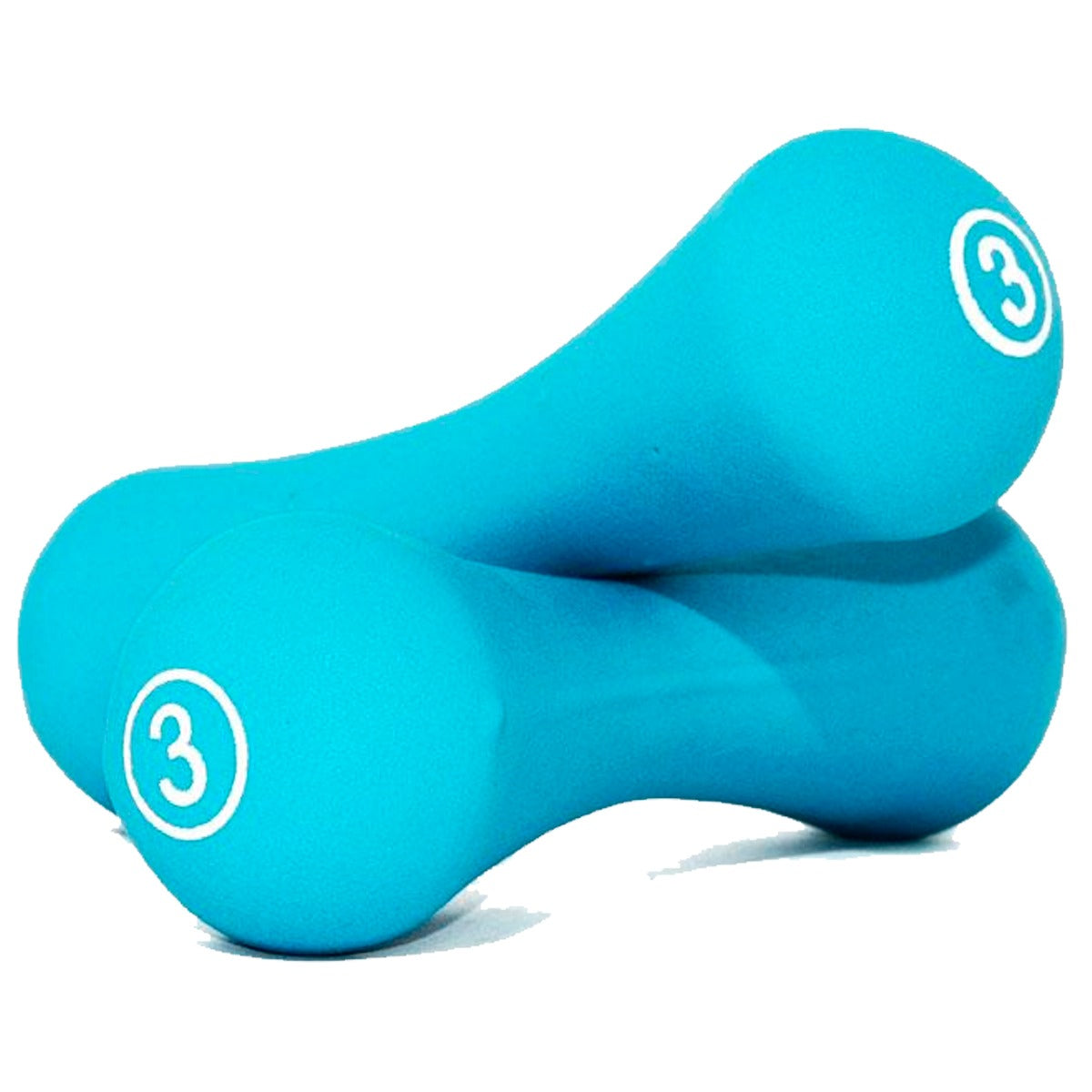 LiveUp LS2002 Bone-Shaped Neoprene Dumbbells (3kg Pair, Light Blue)