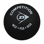Dunlop Competition Squash Ball Single Yellow Dot Intermediate Players