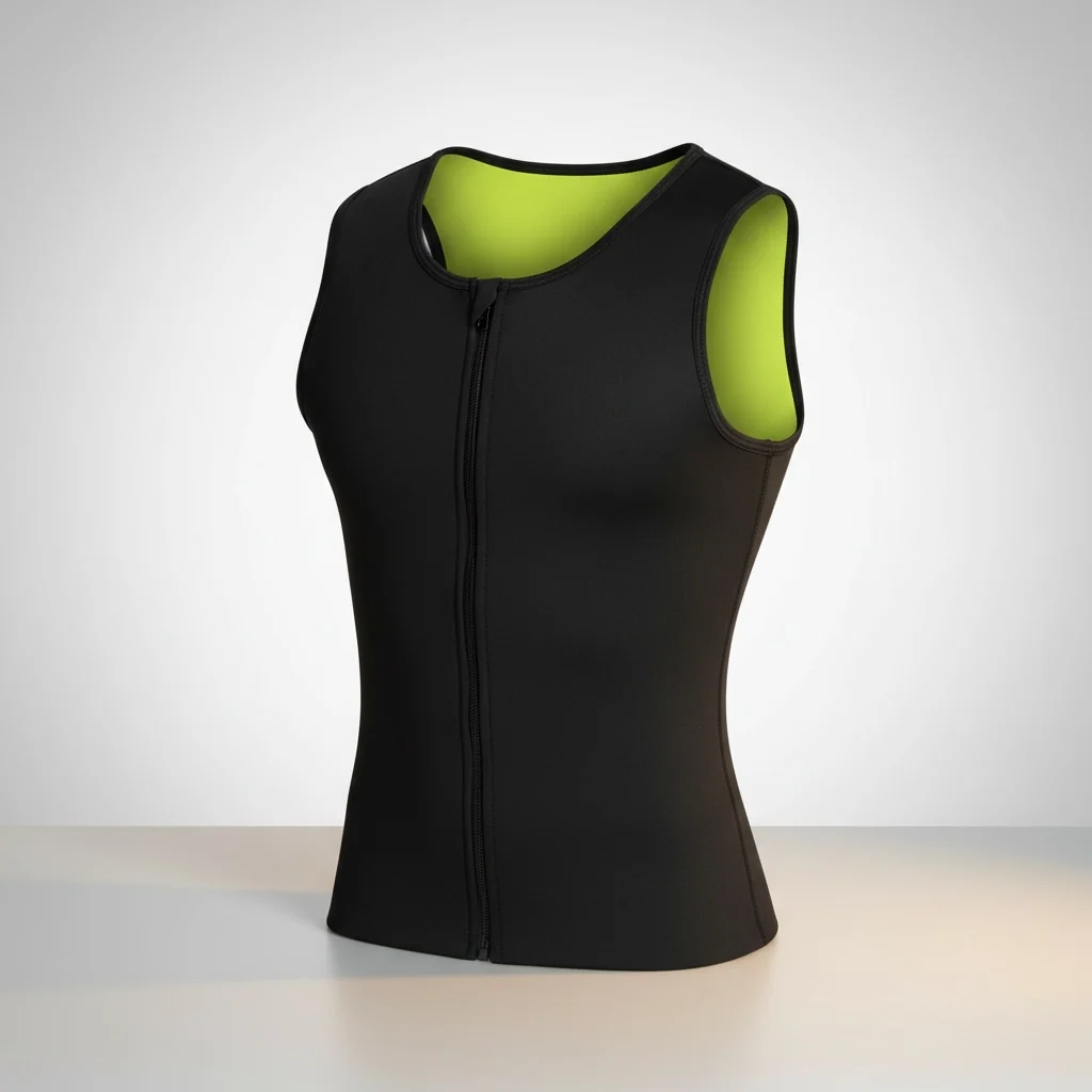 OneMore Men Sweat Vest Waist Trainer YC-097B – Weight Loss Zipper | Neoprene Sauna Vest | Multi-Directional Compression | M to 3XL