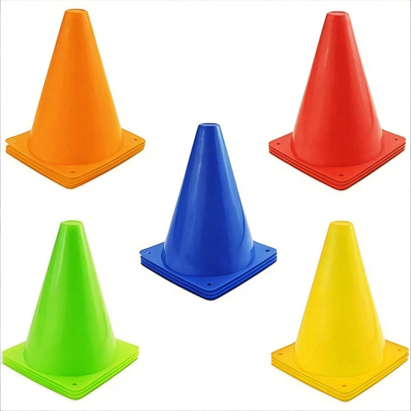 Multi-Colored Agility Training Cones – 6-Pack