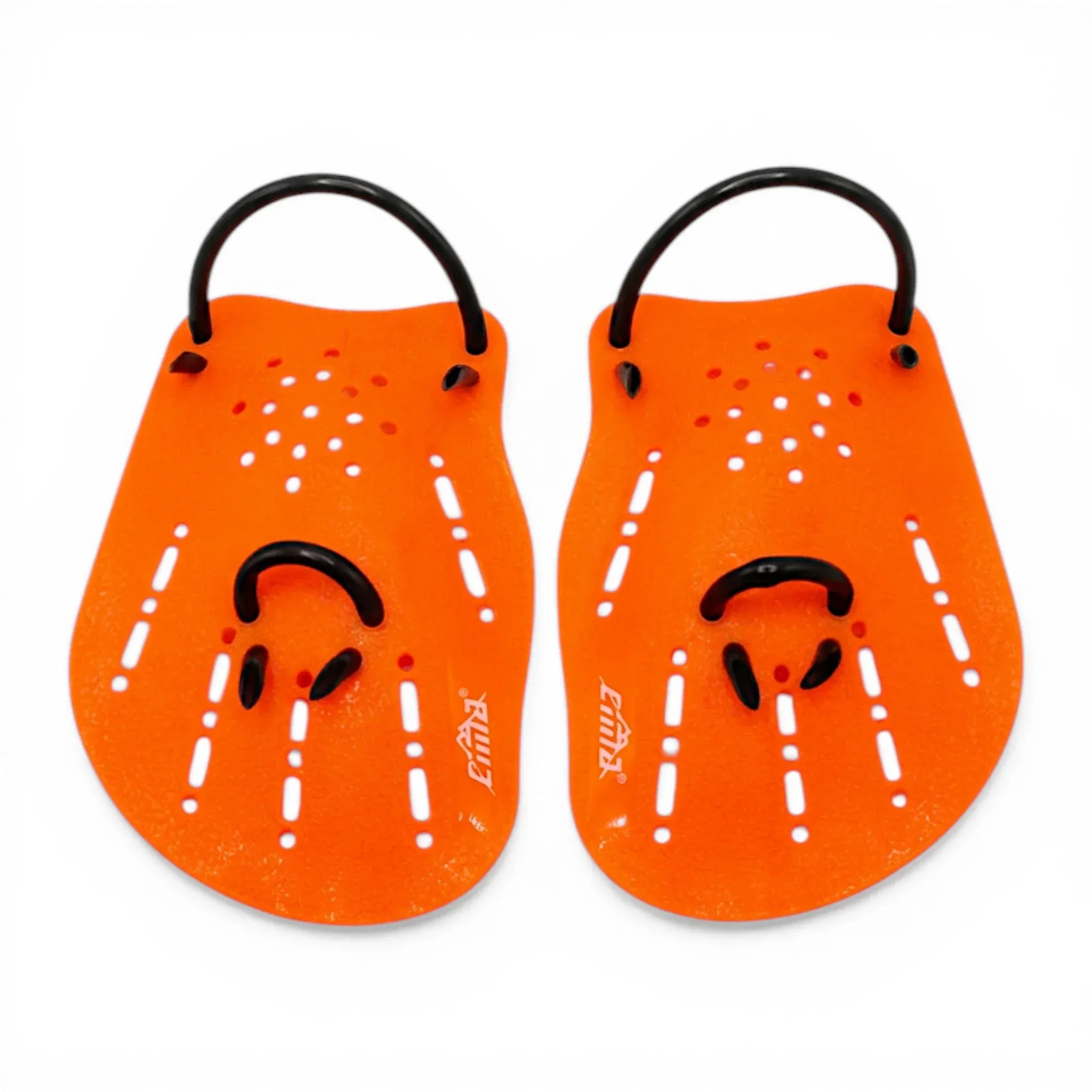 Emma SP02 Swimming Hand Paddles Large – Perforated Silicone Swim Paddles | 3 Colors | Orange Black Blue | Upper Body Strength Training