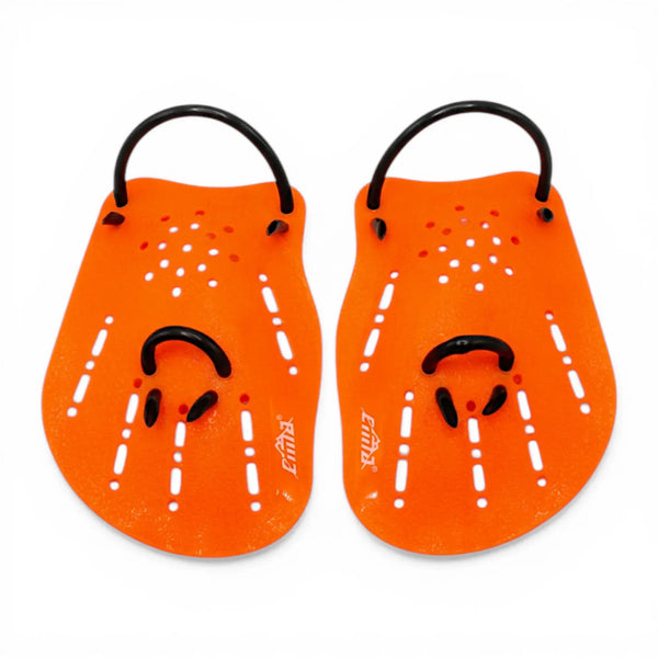 Emma SP02 Swimming Hand Paddles Large – Perforated Silicone Swim Paddles | 3 Colors | Orange Black Blue | Upper Body Strength Training