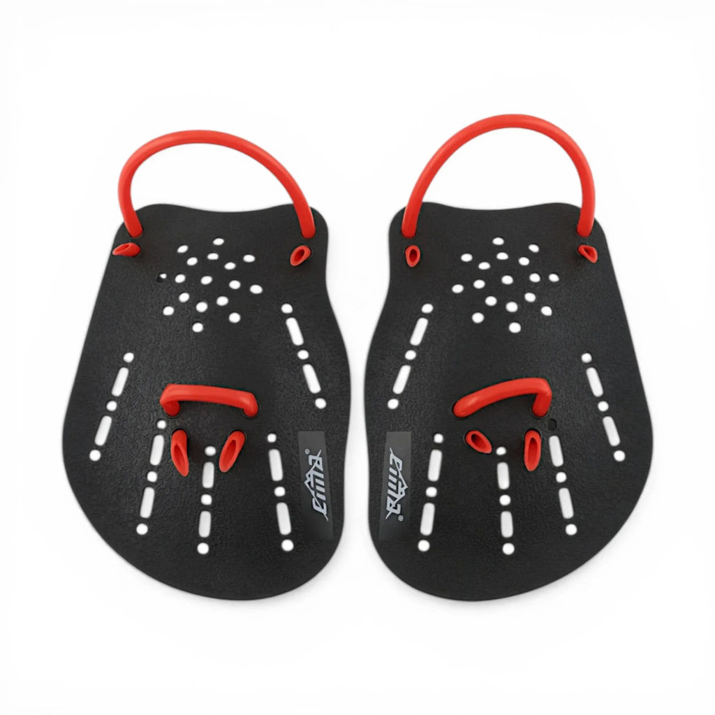 Emma SP02 Swimming Hand Paddles Large – Perforated Silicone Swim Paddles | 3 Colors | Orange Black Blue | Upper Body Strength Training