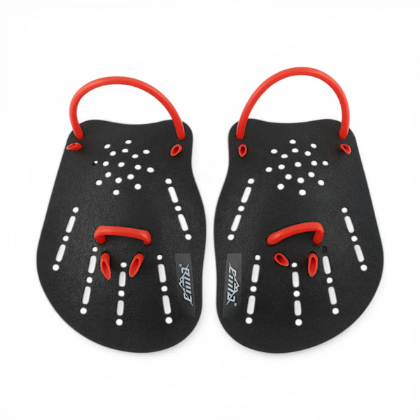 Emma SP02 Swimming Hand Paddles Large – Perforated Silicone Swim Paddles | 3 Colors | Orange Black Blue | Upper Body Strength Training