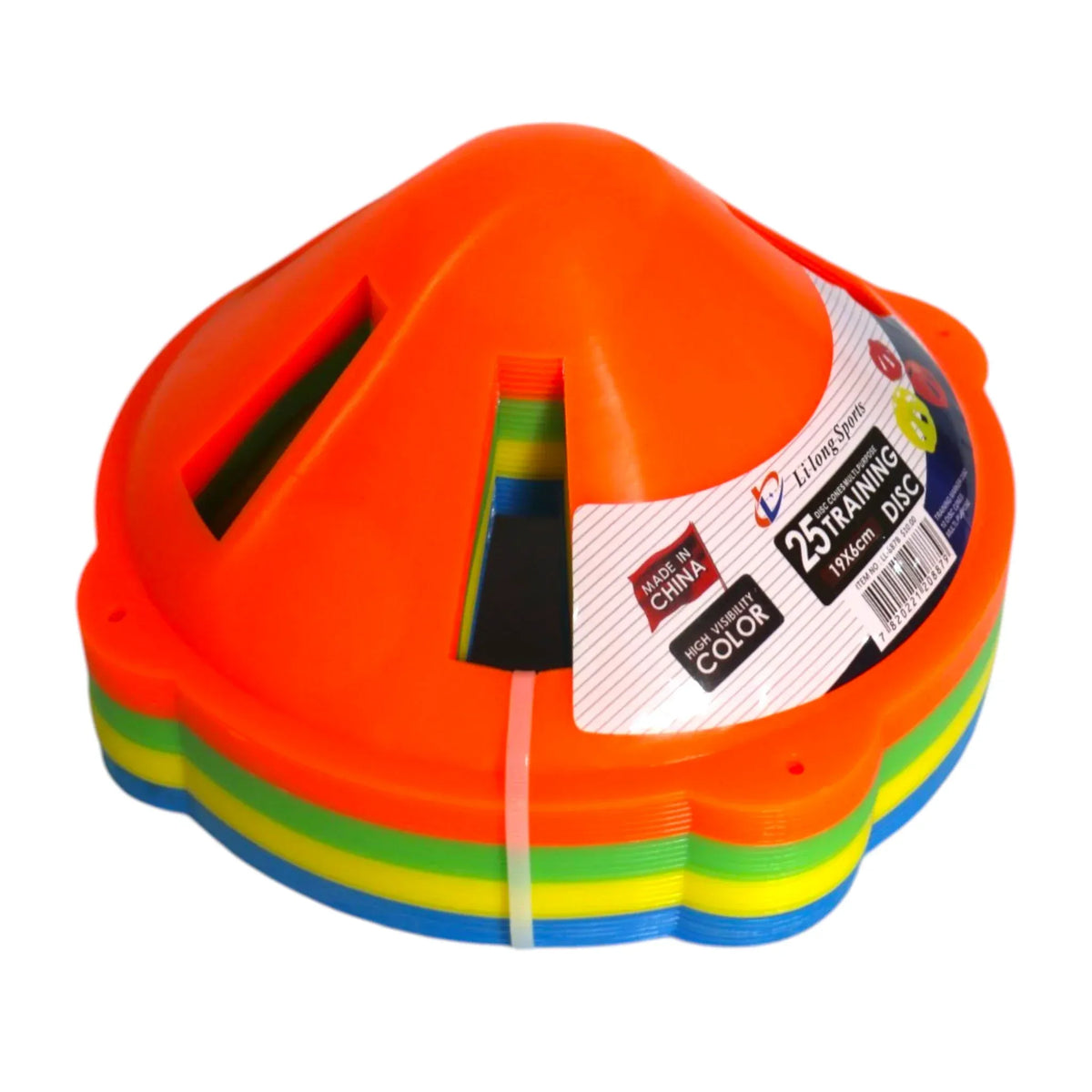 Lilong Sports Football Marker Cap Cones 19x6cm – Pack of 25 | High Visibility | Football Training & Sports