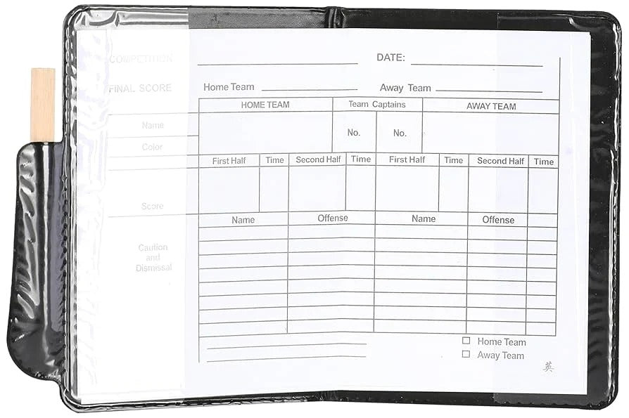 FIFA Referee Set – Red & Yellow Card Wallet with Match Scoresheet & Pencil | Official Style