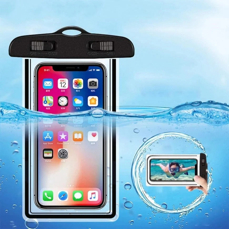 Waterproof mobile pouches in 7 colors - blue pink orange yellow green purple white transparent PVC