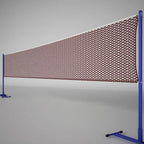 Badminton Net with Poles & Crystal Carry Bag – 20.6’x2.6’ | Diamond Mesh | Adjustable Blue Poles | Indoor & Outdoor