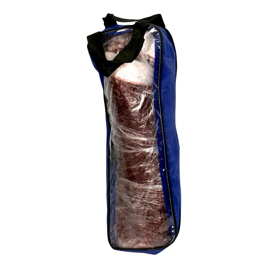 Badminton Net with Poles & Crystal Carry Bag – 20.6’x2.6’ | Diamond Mesh | Adjustable Blue Poles | Indoor & Outdoor