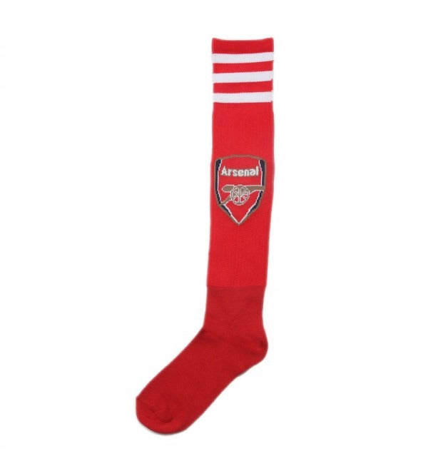 Arsenal FC Football Socks – Knee High | Red & White Stripes | Club Crest | Football Fan Kit